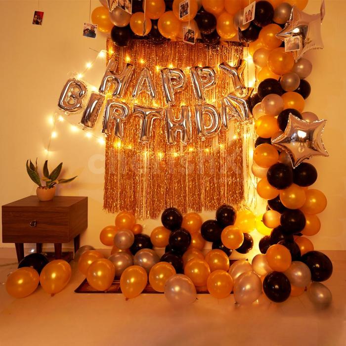 Black and gold birthday decoration ideas