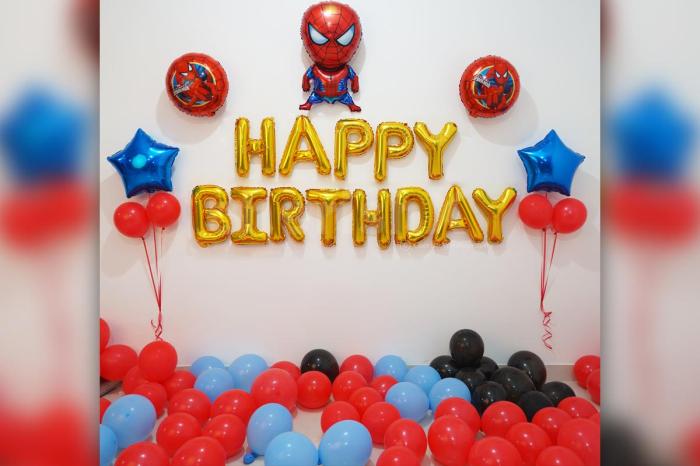 Spiderman birthday table decoration