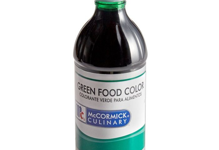 Green food coloring nearby