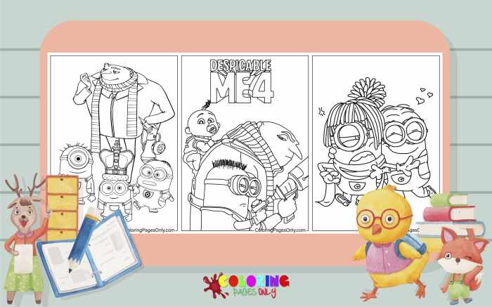 Despicable coloring me pages printable kids sister big colouring minions print minion color drawing girl gru daughters agnes grus girls