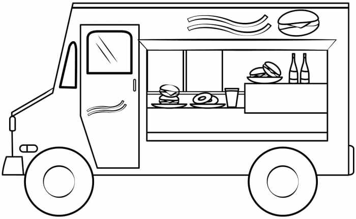 Food truck coloring page