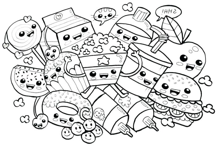 Coloring page of food