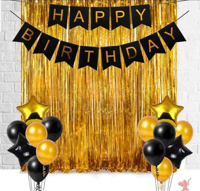 Black and gold birthday decoration ideas