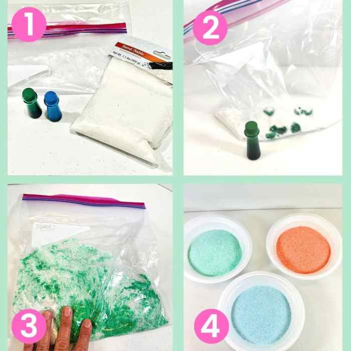 Can you dye sand with food coloring