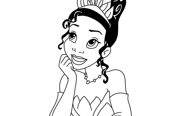 Tiana princess and the frog coloring pages