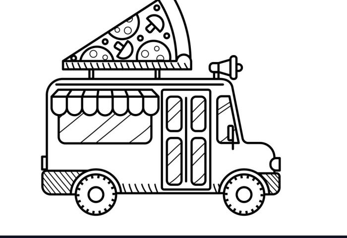 Food truck coloring page