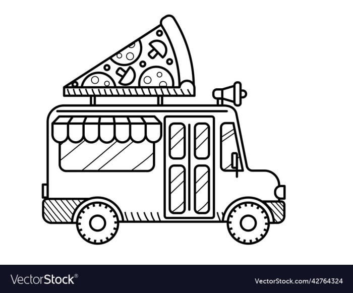 Food truck coloring page