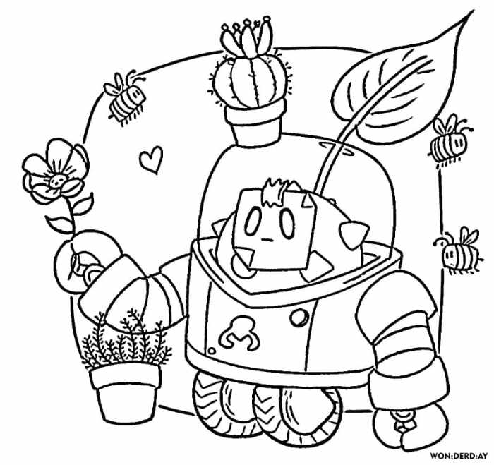 Sprout brawl stars coloring page