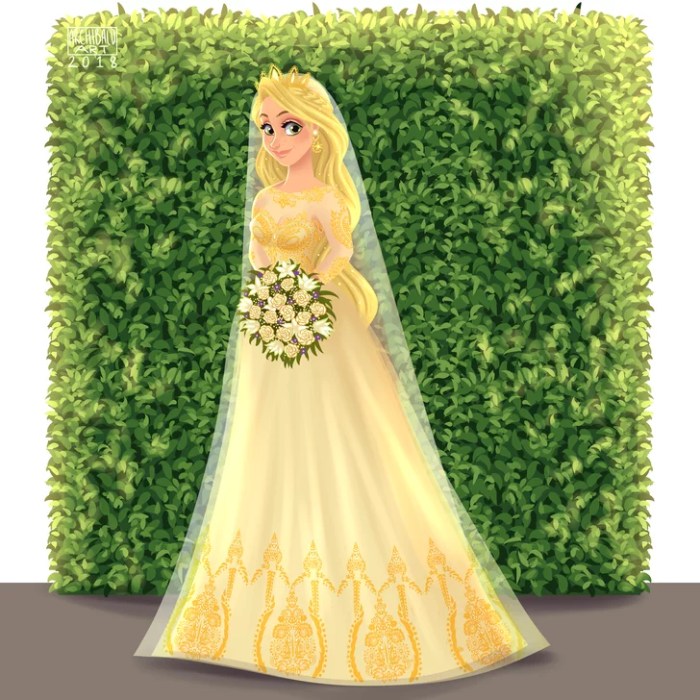 Rapunzel inspired wedding dress