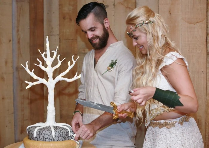 Lord of the rings inspired wedding dress