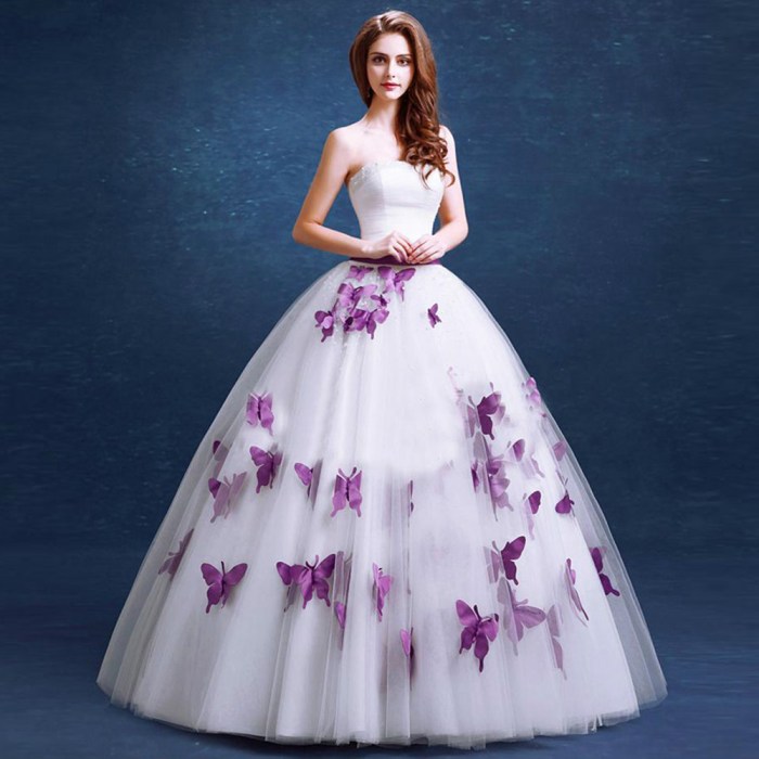 Long purple wedding dresses