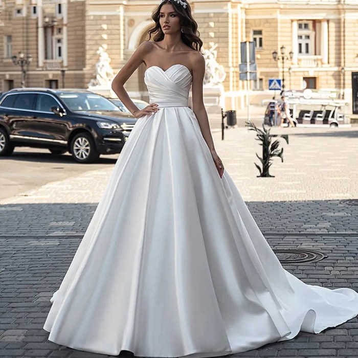 Satin sleeve wedding dress