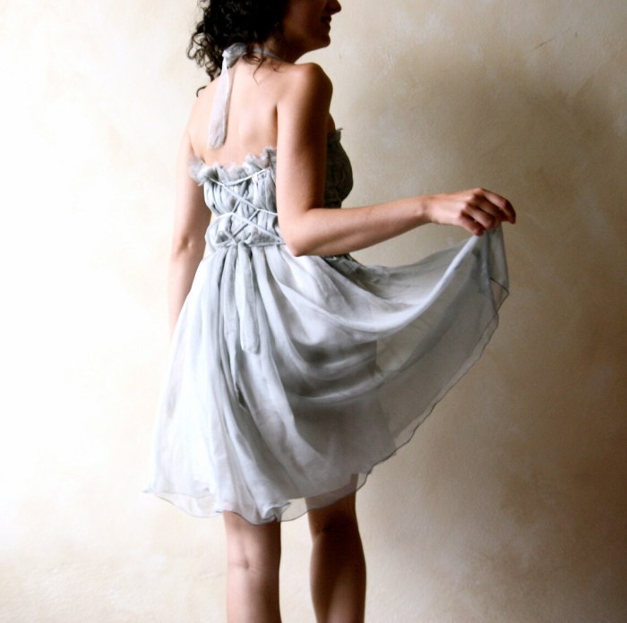 Short silk wedding dress