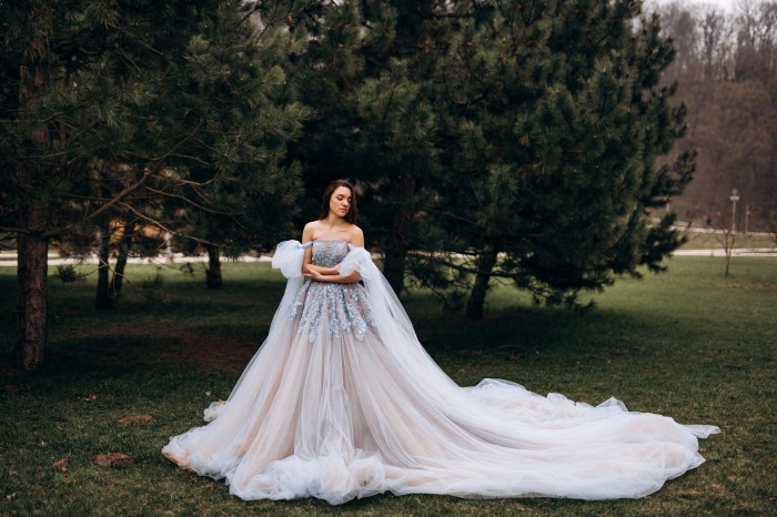 Light blue wedding dress for bride