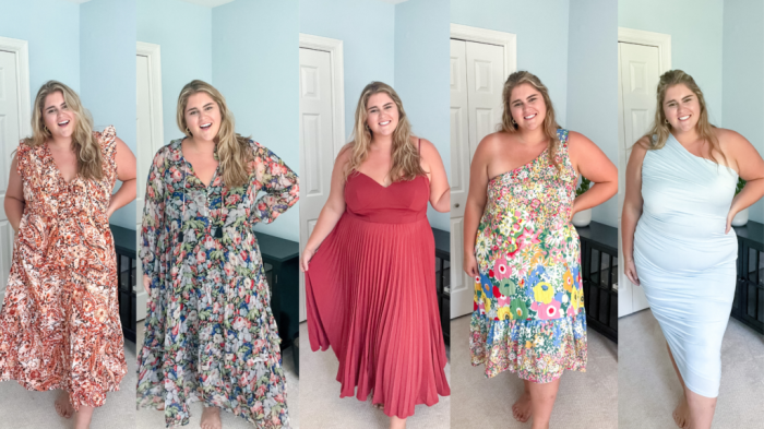 Long dress for wedding guest plus size